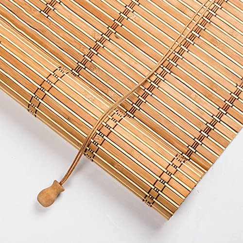 Innen/Außen-Bambusrollo,Natur Lichtfilter-Sichtschutz-Raffrollo-Holzrollo,Bambus Rollo mit Seitenzug,für Korridor Gazebo Gärten Terrassen Fenster Tür,Breite 45-150cm,Anpassbar (W110xH135cm/43x53in)