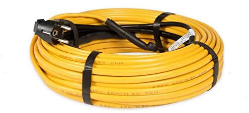 Selfio Calefacción para tuberías, protección contra heladas, 40 m, 400 W, cable calefactor con termostato.