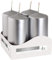 Nipter Votivkerzen Stumpenkerzen Adventkerzen Silber Metallic, Durchmesser ca. 3,5 cm, Höhe 8 cm, geruchsneutral, Brenndauer 9h, Set 4 Stück (1 Box)