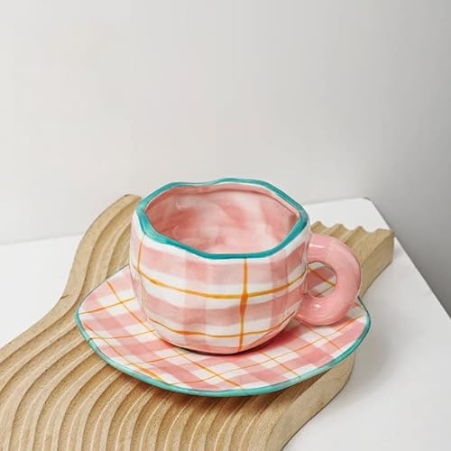 Peint à la Main Le Ciel Bleu et Les Nuages Blancs Tasse à café avec Soucoupe en céramique à la Main Tasse à thé Soucoupe