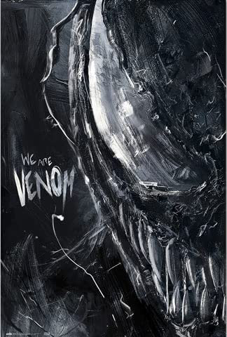 empireposter Marvel - Venom - Creepy - Action Film Poster Druck - Größe 61x91,5 cm + 2 St Posterleisten Holz 61 cm