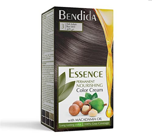 Bendida coloración permanente,color crema nutritiva con aceite de macadamia,color de larga duración 120ml (3 granate oscuro)