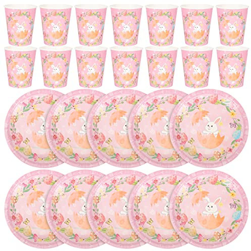 Theaque 1 lot d'assiettes jetables en carton pour Pâques, fête, festival, vaisselle de Pâques