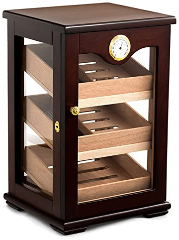 Humidor mit konstanter Temperatur, Humidor mit großer Kapazität aus Zedernholz, Humidor mit durchsichtigem Fenster, Humidor für Zigarren