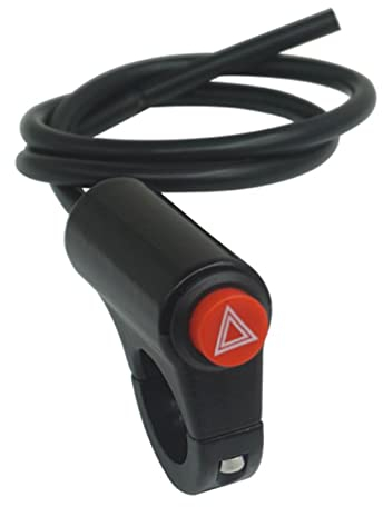 UNFAIRZQ Motorradschalter Warnblinkschalter Taste Elektrofahrzeug Doppelblitz Warnleuchte Signalblinker Motorrad Warnblinker Lenkerschalter Motorradzubehör - Schwarz, Drucktaste, Manuell, Kunststoff