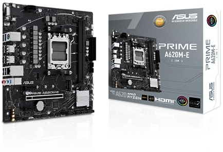 ASUS Prime A620M-E-CSM Mainboard Sockel AMD A620 (Ryzen 7000, Micro-ATX, DDR5 Speicher, PCIe 4.0, BIOS Flashback, USB 3.2 Gen 2, Aura Sync)