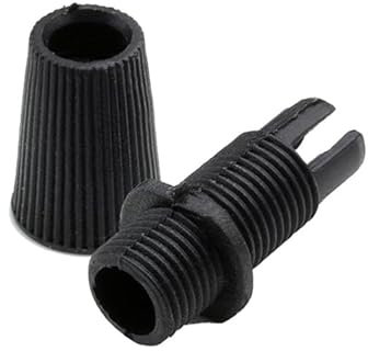 007 Vintage Pendant Strain Relief Plastic Cord Grips Retro Cable Lock Flex Cord Grip Cap with 10mm Male Threaded Entry Pendant Lamp Holder Converter M10 Black/White/Transparent (10, Black)