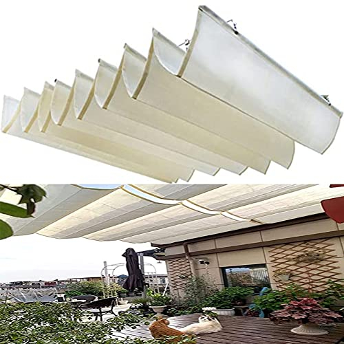 Einziehbar Sonnensegel, Pergola Dachvordach Sonnenschutz-Bausätze Mit Schiebeschienen-Kit, Sonnen- Und UV-Schutz, Wellenförmige Markisen Für Außenterrasse (Farbe : Weiß, Größe : 2.2x3m)