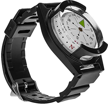 Haofy Outdoor Mini Leichte Armbanduhr Abs Kompass Gummi Armband Werkzeug Zubehör, Kompass Zum Wandern, Mini Kompass für Uhr