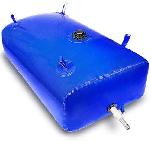 GHOSOONE 2480L/650Gal Wasserblasentank, Faltbarer tragbarer Wasserspeicherbehälter, Notfall-Wassersack für Wohnmobil, LKW-Bett, Brandschutz, Trockenresistenz, Blau