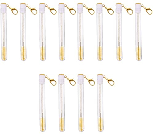 12 Pcs Tube Mascara Brush Mascara Wands with Tube Keychain Eyebrow Brush Makeup Eyelash Eyebrow Applicator Eyelash Wand Bottle Eyelash Brush Tube Acrylic Diamond Miss Spool