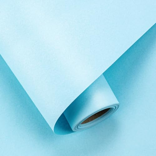 Flyhill Kraftpapierrolle, Mini-Rolle, 43,2 cm x 10,9 m, recycelbare Papierrolle für Bastelstudio, Verpackung, Bodenbelag, Dunnage, Paket, Tischläufer, Bildung, Kinderkritzeln, Hellblau