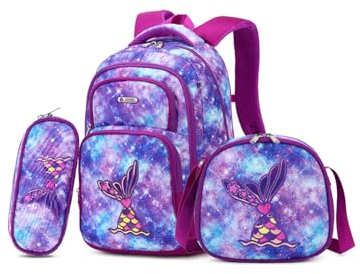 Cusangel Kinderrucksack Mädchen Jungen Teenager Schulrucksack, 3 Stück Ergonomischer & Anpassbarer Schulranzen, Wetterfester Rucksack Kinder mit Brustgurt, 20L, 40 x 30 x 18 cm