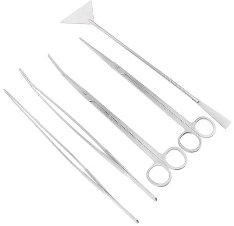Ipetboom Ensemble Doutils Daquascaping 10 Pièces Kit De Nettoyage pour Aquarium Gravier Aquarium Ciseaux pour Plantes Aquatiques Pince À Épiler Spatule pour Lentretien
