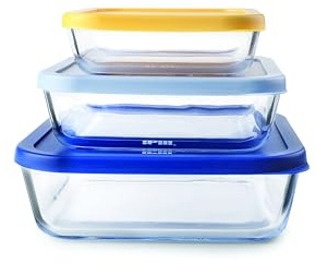 IBILI Set mit 3 quadratischen, ökologischen Tuppern