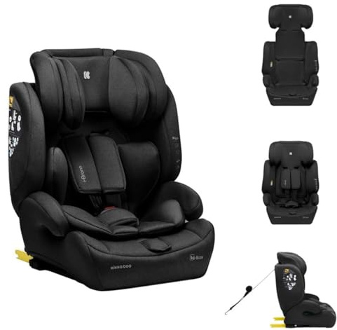 Kikkaboo Kindersitz I-Bronn i-Size (76-150cm) Isofix, Top Tether, Kissen, Gurt schwarz