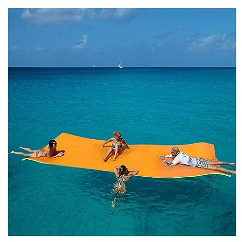 Tapis Flottant, Tapis de Flotteur D'eau, Coussin flottant en mousse – Parfait for le lac, la piscine, la plage, les sports et les activités nautiques, adapté à plusieurs utilisateurs.(Color:Orange,Siz