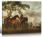 Gerahmte Pferdebilder, Wanddekoration, Vintage-Ölgemälde auf Leinwand, Kunstdrucke – Stuten und Fohlen in einer Flusslandschaft – Retro-Landschaft, Wildtiere, Pferde, Bilder für Büro, Wohnzimmer,