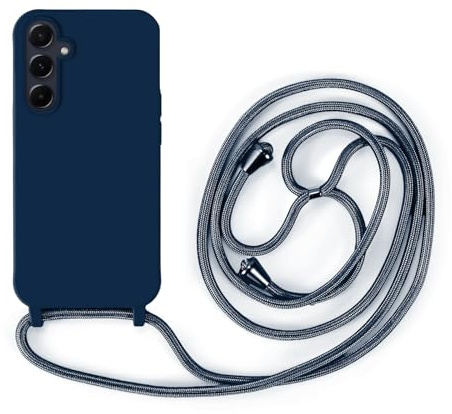 Handykette Kompatibel mit Samsung Galaxy A55 | Necklace Hülle mit Band, Handyhülle zum Umhängen | Case mit Handykordel, Stoßfeste Schutzhülle zum Umhängen Kordel | Blau
