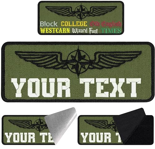 Pilot Patch Personalisiert mit Klettverschluss | Klettpatch personalisieren | Aufnäher mit Klett | Piloten Patch Namensschilder für Uniform | Aufbügler Patch (Pilot 2 custom Patch green)