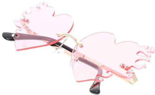 WRITWAA Party Herz Brille Herz Randlose Sunes Persönlichkeit Flamme Brille Breite Anwendungen