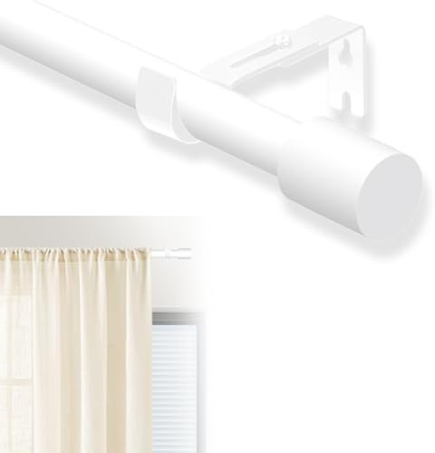 PadPure White Stainless Curtain Poles - 16mm Adjustable Length (70-280cm) | Interlocking 35cm Sections with Brackets | Window & Door Rod for Bedroom, Kitchen, Bathroom