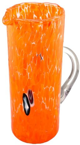 MurArt Krug aus Muranoglas, 600 ml, zylindrische Form, Höhe 22 cm, verziert mit handgearbeiteten Murrine, hergestellt in Italien