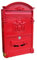 Post Box Retro Creative Home Decoration Wrought Iron Bronze Mailbox Wall-Mounted Noble Logo Letter Box Mailbox Letter Box(Red)