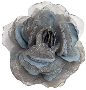 80mm Soie Camélia Fleur Grande Broche Revers Épinglette Tissu Fait Main Broches Fleur Rose Épinglette Charme Pour Femme Soirée De Mariage Robe De Danse Costume Vêtements Accessoires Bijoux (Gris)