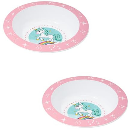 damaloo Lot de 2 bols licorne pour enfant - Avec motif licorne - Sans BPA et passe au micro-ondes - Bol à céréales - Bol à céréales - Bol à céréales - Bol à céréales - Bol à céréales - Bol en