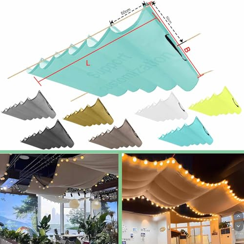 Einziehbar Welle Sonnensegel 60x250cm(BxL) Verstellbar Schattenabdeckung Sonnenschutz Wasserdicht Outdoor Pergola UV-beständig Markise Anwendbar auf Terrasse Garten Seeblau
