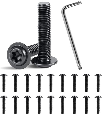 MIGUBIGU 20 PCS Tornillos de Cabeza Alomada con Brida M8 x 25 mm, Tornillos de Cabeza Plana con Llave Torx, Tornillo Torx Acero Inoxidable, Rosca Completa, para Muebles, Electrodomésticos, Maquinaria