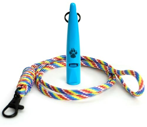 TDL Gun Dog Whistles for Recall Training with Rainbow Lanyard | Dog Training Whistle with Loud Far-Reaching Sound for Long-Distance Commands & Recall Training for Most Breeds - Sky Blue