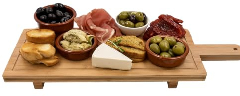 Cookinglife Servierbrett Tapas-Brett, Organic Bamboo, Braun, 58 x 19 cm, handgearbeitet