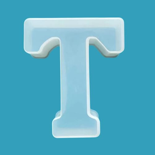 Kovake Moule en Silicone Alphabet 3D, Moules en Résine Époxy de Lettres de A à Z, Moule en Forme de Lettres, Fabrication de Époxy DIY pour Artisanat, Ornements, Anniversaires, Noël, Fêtes (T)