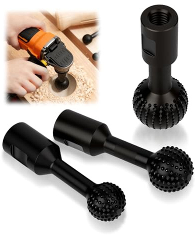 Qivine Lot de 3 Fraises Rotatives Sphériques pour Bois, Ball Gouge Ø 25 mm, 30 mm, 40 mm en Acier au Carbone, Fraises de Sculpture pour Meuleuse d’Angle Filetage M14, Gravure et Ponçage du Bois