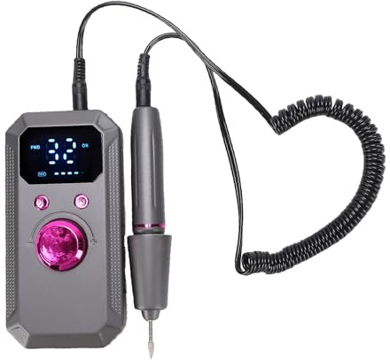 Yctze Taladro de Uñas Eléctrico, Pulidor de Uñas Portátil Recargable Inalámbrico, Taladro de Profesional con 32 Ajustes de Velocidad, Ideal para Salón y Uso Doméstico, Batería de 1600 MAh