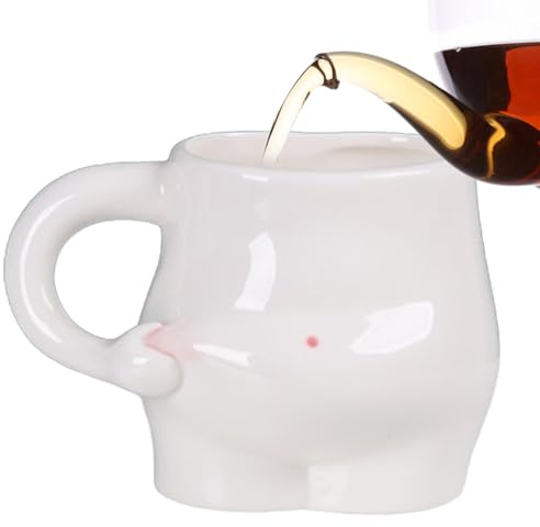 Tasse À Café Fat Belly - Tasse À Café Drôle En Céramique Pinçant Le Gros Ventre | Vaisselle À Thé De Nouveauté Fabriquée À La Main, Jolies Tasses Kawaii De 320ml Pour La Fête Des Mères, Cadeau De Fête