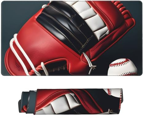 GNQPWEE Large Office Computer Keyboard Mat Extended Gaming Mouse Pad 75 * 40cm Unique baseball and Glove Print
