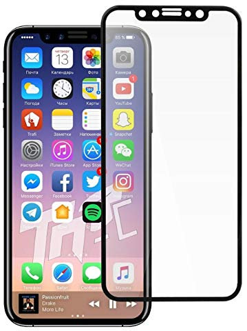TM Concept® - Apple iPhone X - Verre trempé incurvé Noir - Vitre Protection 3D Curved