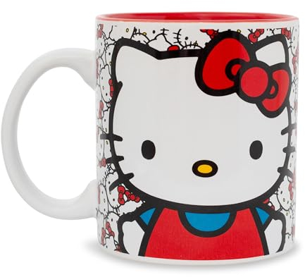 Silver Buffalo Hello Kitty All-Over Faces 20oz Ceramic Mug