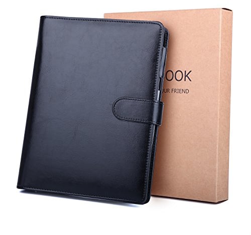 BESTOO Notizbuch A5 Leder Filofax Nachfüllbare Tagebuch Executive Konferenzmappe 6 Ring-buch 200 Dicke Seiten, Geschenk für Männer (Schwarz)