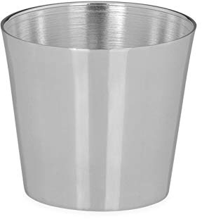 versilberter Silberbecher Ø 5.5 cm - kleiner Schnapsbecher matt poliert - 5 cm hoher silberner Trinkbecher ideal für Partys, Feiern, Hochzeiten, Jubiläen oder Silvester