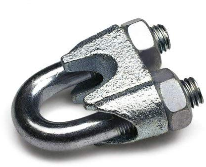 Constrabo® | 10 x Acciaio fune metallica morsetti 5 mm DIN 741| Cavo morsetti in acciaio zincato | Clip cavo per fune metallica | Morsetti per sella, fune metallica clip, morsetto per fune metallica