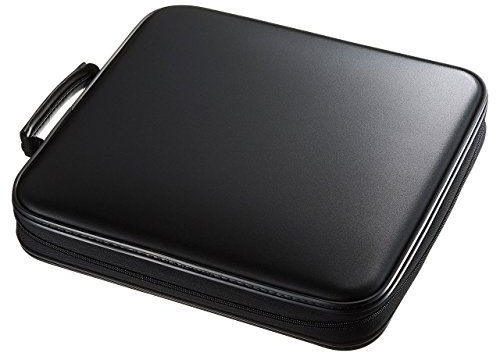 SANWA CD Tasche 160 Kapazität, Tragbare CD/DVD/Blu-ray Aufbewahrung mit Reißverschluss und Griff, Hartplastik Disc Schutz Hülle Geldbörse für Auto, Büro, Zuhause, Musik, Schwarz