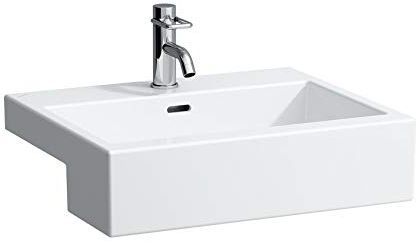 Laufen Living City Halbeinbau-Waschtisch, mit Überlauf, 1 Hahnloch, 550x460, weiß - H8134320001041