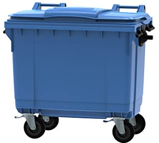 Office Needs Direct Blue Wheelie Bin Polyethylene 660 Litre Wheeled Recycling Waste Bin