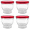Cabilock Glass Dessert Cups Molds with Lids Reusable Cups for Jello Gelatin Ice Cream Pudding Jars Jam Mousse 4pcs 100ml
