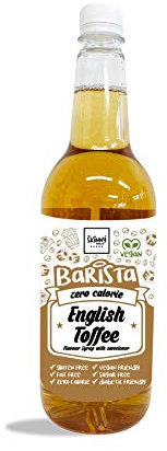 Skinny Food Co English Toffee Syrup For Coffee 1L - Sugar Free - Zero Calorie Toffee Nut Syrup For Tea, Hot Chocolate, Fruit, Baking, Protein Drinks - Vegan-Friendly, Gluten-Free