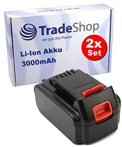 2x Li-Ion Akku für Black & Decker 18V / 20V Elektrowerkzeuge - ersetzt LBXR20, LBXR20-OPE, LB20, LBX20, LBX4020, LB2X4020-OPE - 18V / 3000mAh